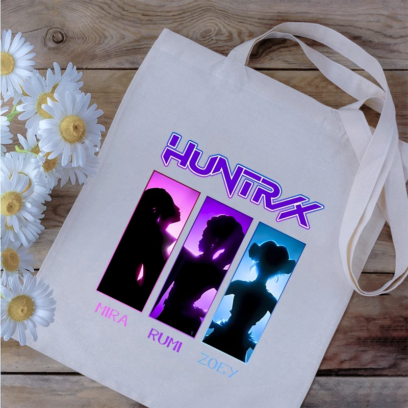 

Новая холщовая сумка-тоут KPop Demon Hunters Y2k Kawaii для девочек и мальчиков, сумки на плечо для путешествий на открытом воздухе, многоразовая женская сумка, подарки