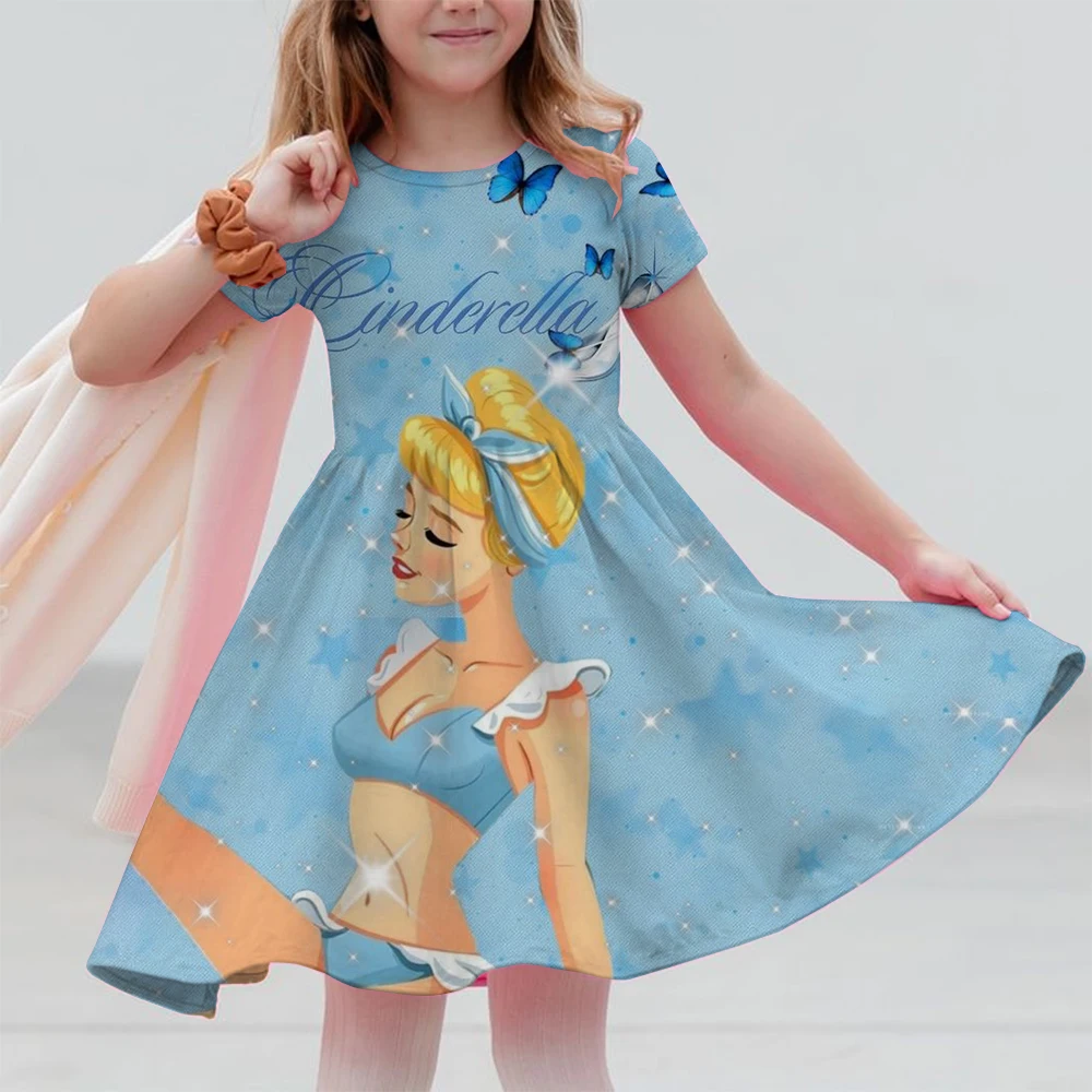 ディズニー 女の子用 プリンセスドレス ファッション 子供用 カジュアル Aライン プリンセスドレス 女の子の誕生日プレゼントドレス ベーシック ハート型ドレス