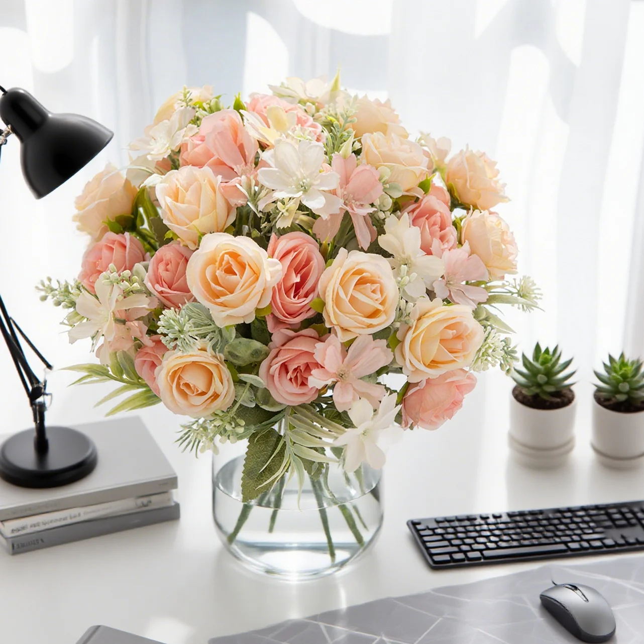 1pc Künstliche Blumen Seide Rosen Hochzeit Kranz Hause Zimmer Tisch Festival Decor Brautsträuße Outdoor Hof Garten DIY Geschenk box
