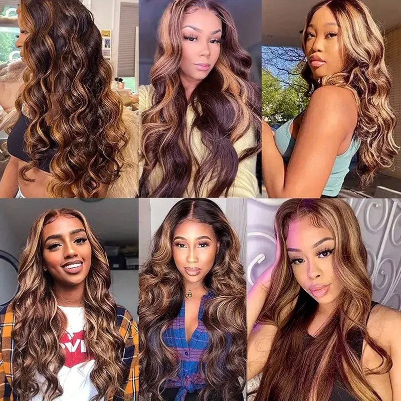 Highlight Wig Body Wave Human Hair Wigs Brazilian Hair 13x6 Hd Lace Frontal Wig For Women Blonde Hair Wig Ready To Wear