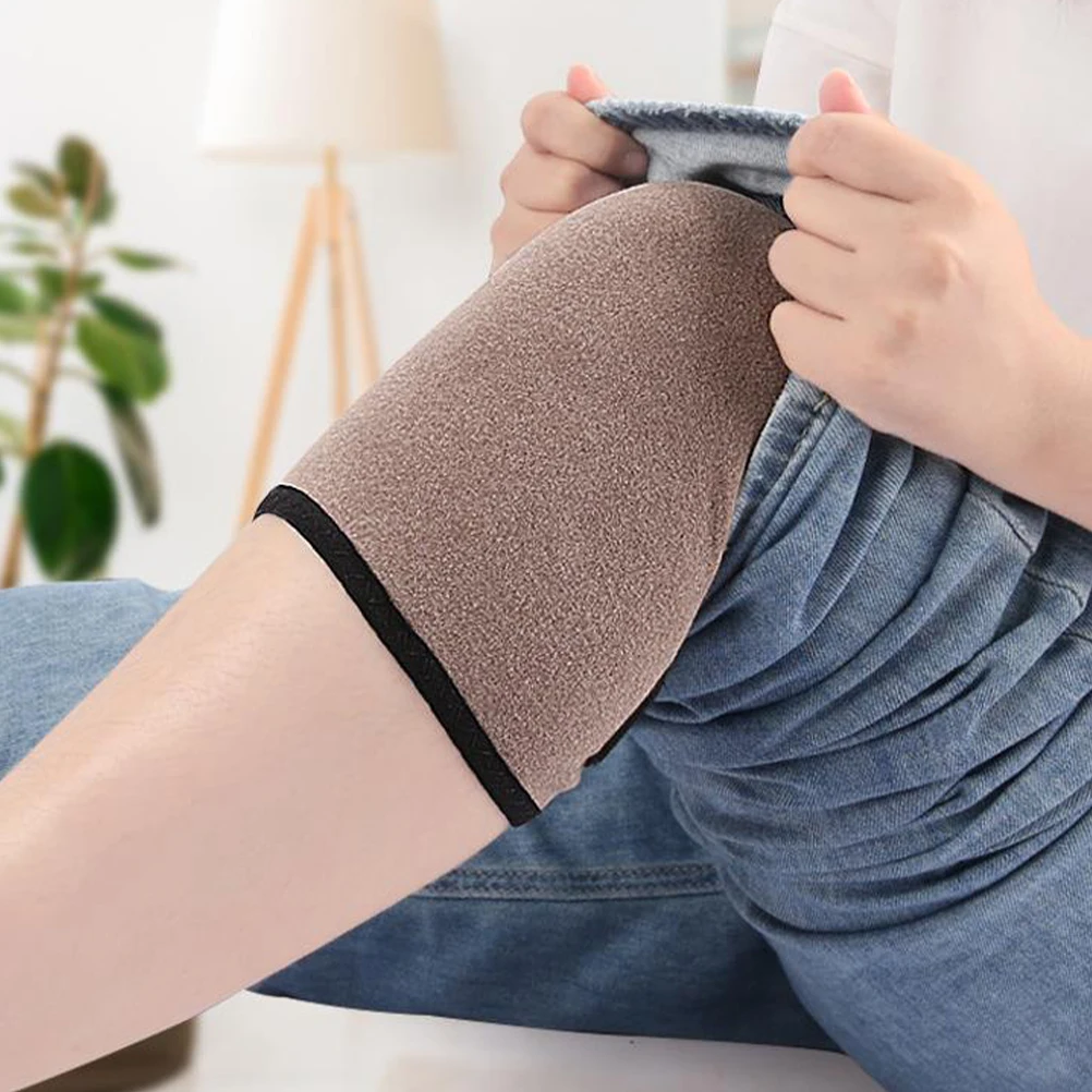 

Warm Knee Pads Elastic Polyester Women Climbing Brace Gym Hiking Sports Cycling Running Hook Loop Long Use Breathing