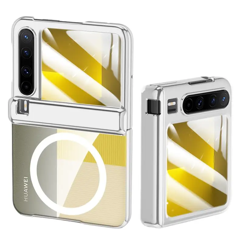

Покрытие ПК Магнитная задняя крышка с беспроводной зарядкой для Huawei Pura X Закаленный экран пленки 360° ° противоударный защитный чехол для телефона