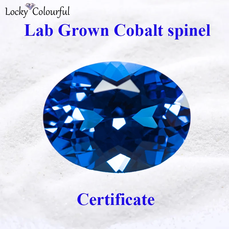 

Lab Grown Cobalt Spinel Oval Shape Blue Demon VVS1 Charms Beads Diy Jewelry Making Pendant Materials Selectable AGL Certificate