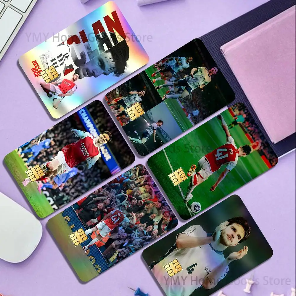 

England Soccer D-Declan Rice Holographic Laser Shinny Film Skin Cover Sticker for Debit Credit Card Bank Card