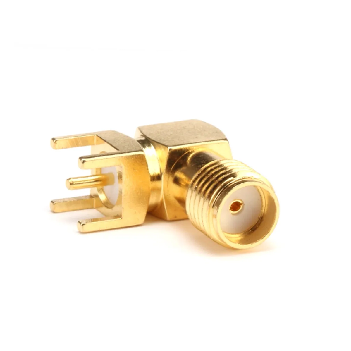 Angled SMA Female Antenna Connector 0~6G for PCBA Insertion SMA-KE