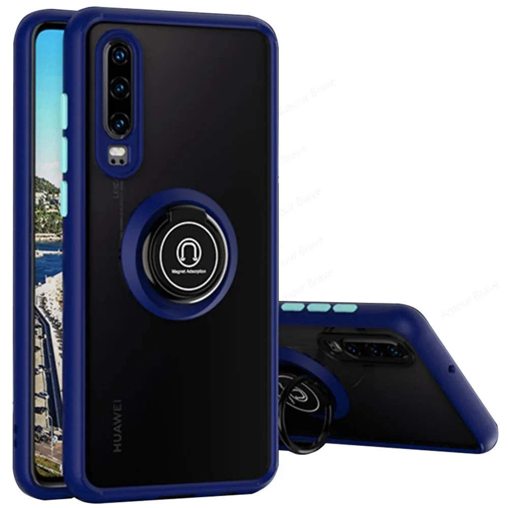 Magnetic Holder Phone Case For Huawei P30 Lite P20 P40 P50 Pro Nova 5T 8i 9 10 Shockproof Cover For Huawei P30 Pro Case Bracket