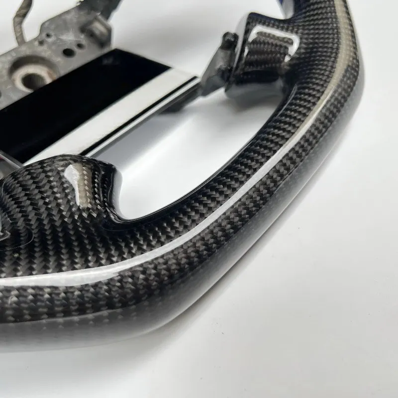 CCExcellent Factory Quality Gloss Carbon Fiber Japan LED  Round Top Flat Bottom for  Accord 7gen Steering Wheel view 6