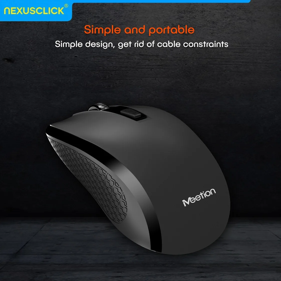 NexusClick Wireless Office Mouse,2.4G Ergonomic Portable Computer Mice with Adjustable 1600 DPI,Plug & Play,for Home Laptop Game