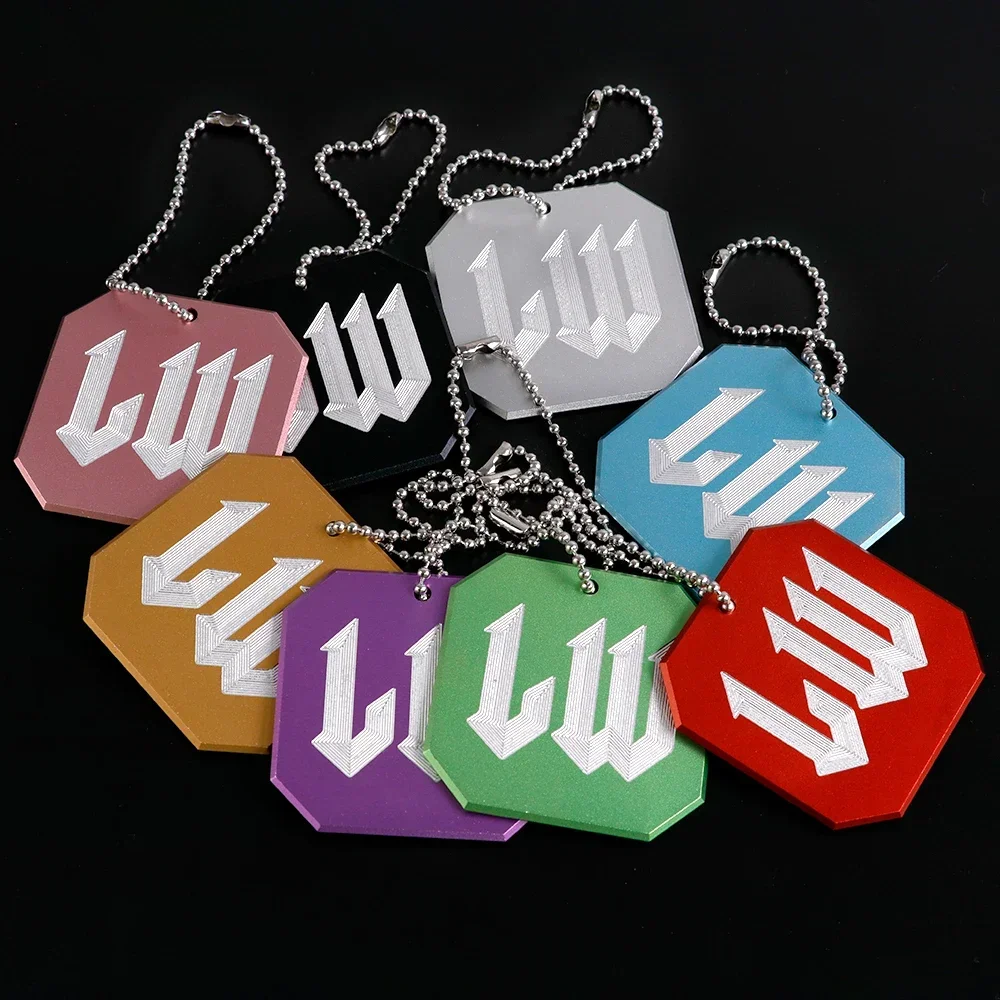 LW شعار معدني مقبض ناقل حركة السيارة علامة حلقة رئيسية شارة داخلية #4