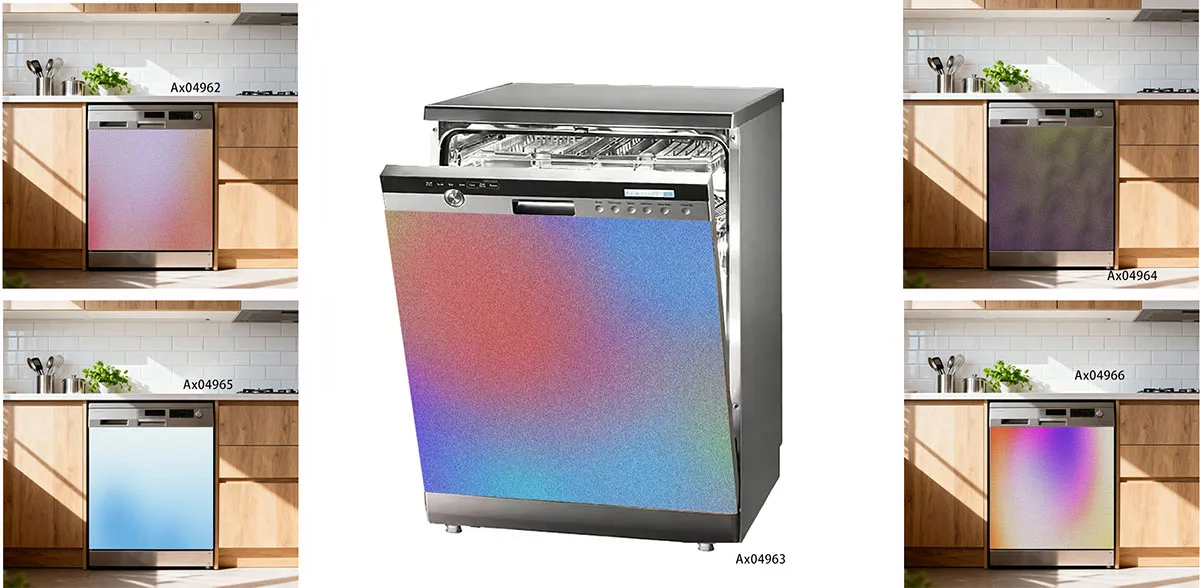 Minimal Solid Gradient Pastel Print Dishwasher Sticker Waterproof Anti-Oil Washing Machine Cabinets Wardrobe Door Decor Decal