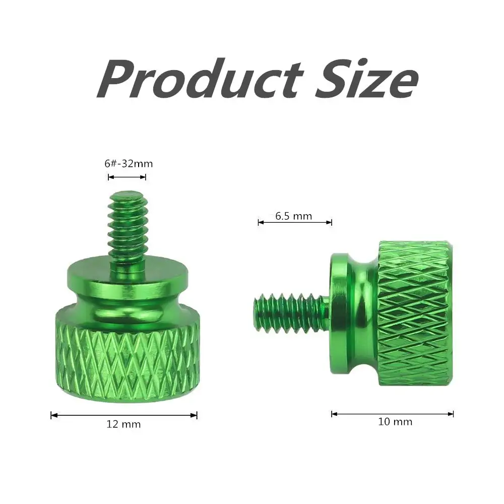 양극 산화 알루미늄 컴퓨터 케이스, 컴퓨터 커버, 전원 공급 장치, PCI 슬롯, 하드 드라이브 DIY용, 나사 나사 6-32 개, 10 개
