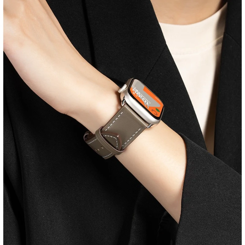 Lederarmband für Apple Watch Band 44 mm 45 49 41 40 38 42 46 mm Armband Correa Armband iWatch Serie 10 9 8 7 6 5 4 SE Ultra 2