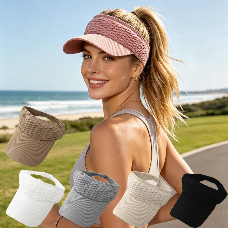 1 Pc Women's Ponytail Baseball Cap, Open-Top Baseball Cap, beach accessories for women，Versatile Sun Visor Hat