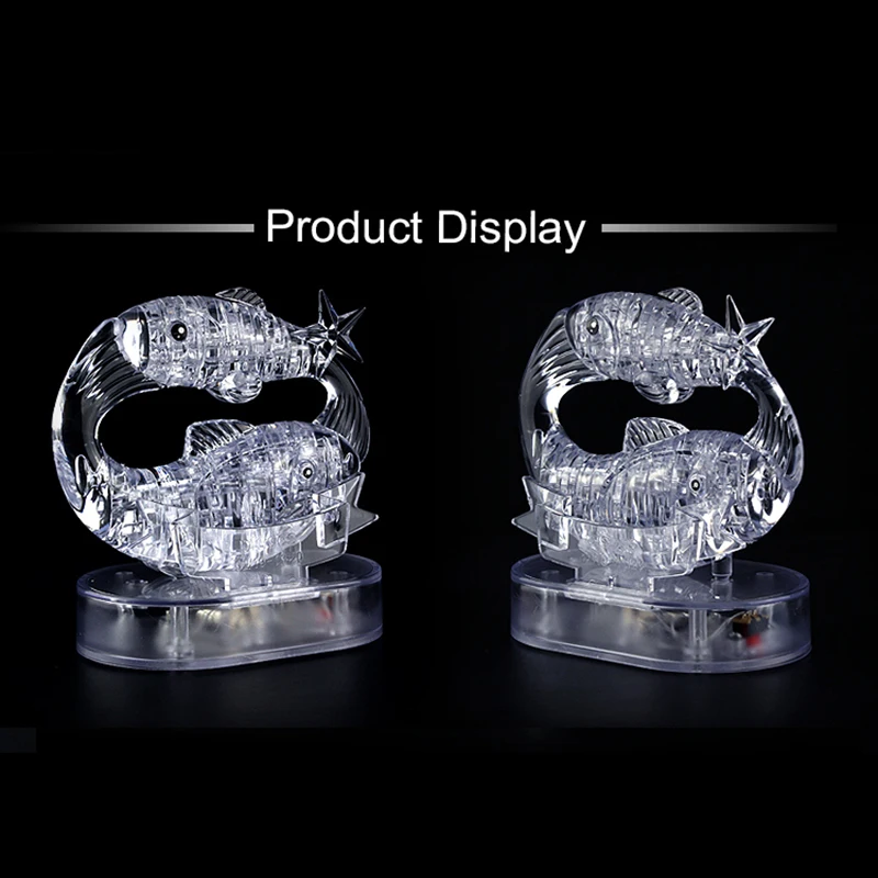 DIY 12 Constellation Puzzle LED Light 3D Crystal Puzzle Exquisite Gifts for Children and Adults Education Puzzle Creative Toys