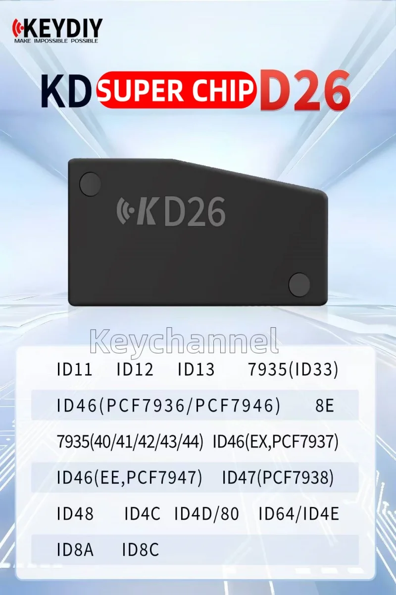 10pcs KEYIDY Super Chip D26 Car Key Transponder PCF7939 ID49 ID46 ID47 ID48 4D80 8A 8C Chip for KD-X2 X1 for Honda Toyota Nissan