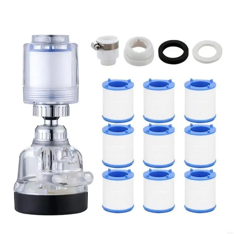 Clear 3 Stage Water Filter Sprayers 9 Cores 3 Type Sprays Function Fine Filtrations Upgrades for Tap Purifications 