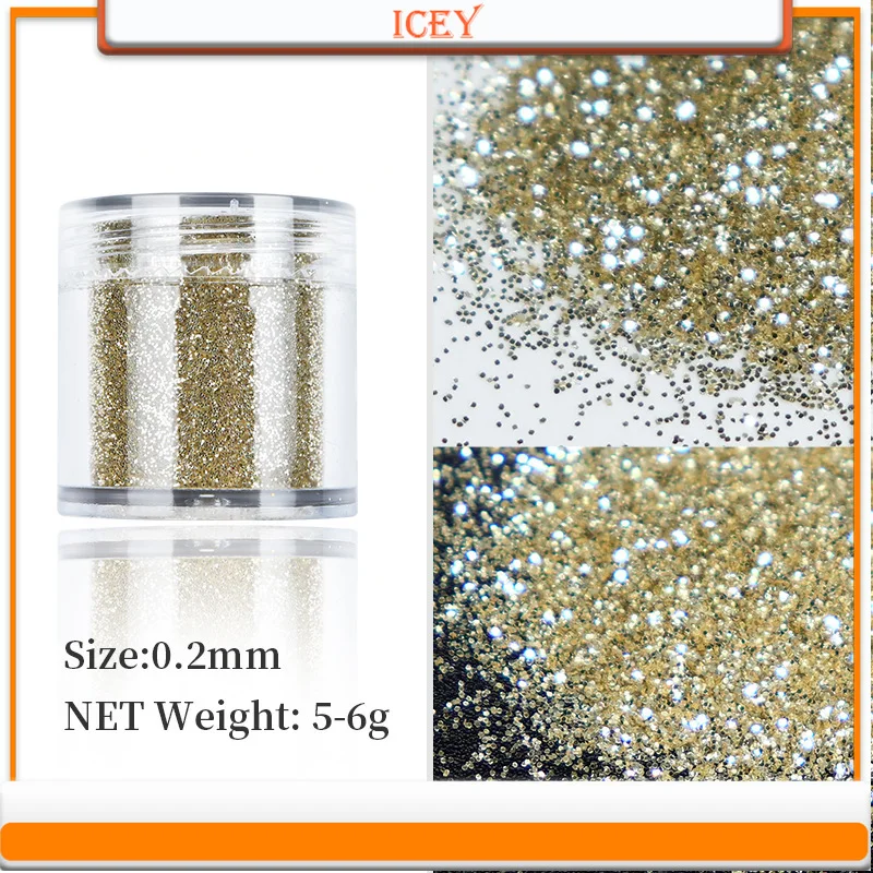 Icey Beauty 10ml Champagne Gold Nail Shining Powder Gold Scallion Powder Flowing Hemp Drip Glue Filling DIY Nail Decoration