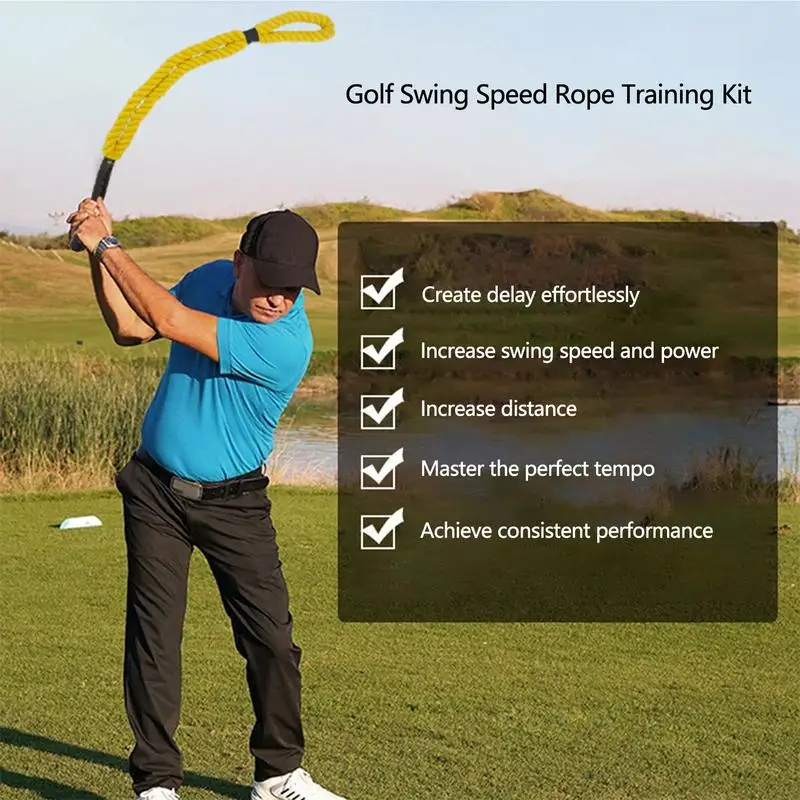 Golf Rope Swing Trainer Golf Assistance Exercises Swing Trainer Golf Club Professional Golf Practice Equipment For Enhanced