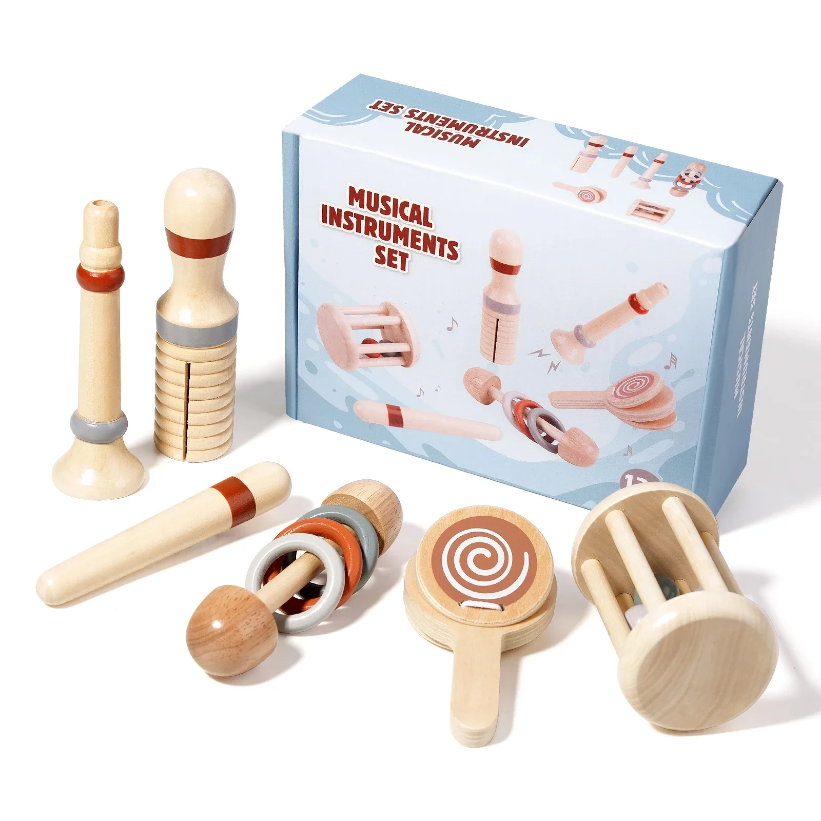 Juguetes musicales Montessori de madera para niños, instrumentos educativos de percusión para edades tempranas, regalos de cumpleaños para niños pequeños, niñas y niños