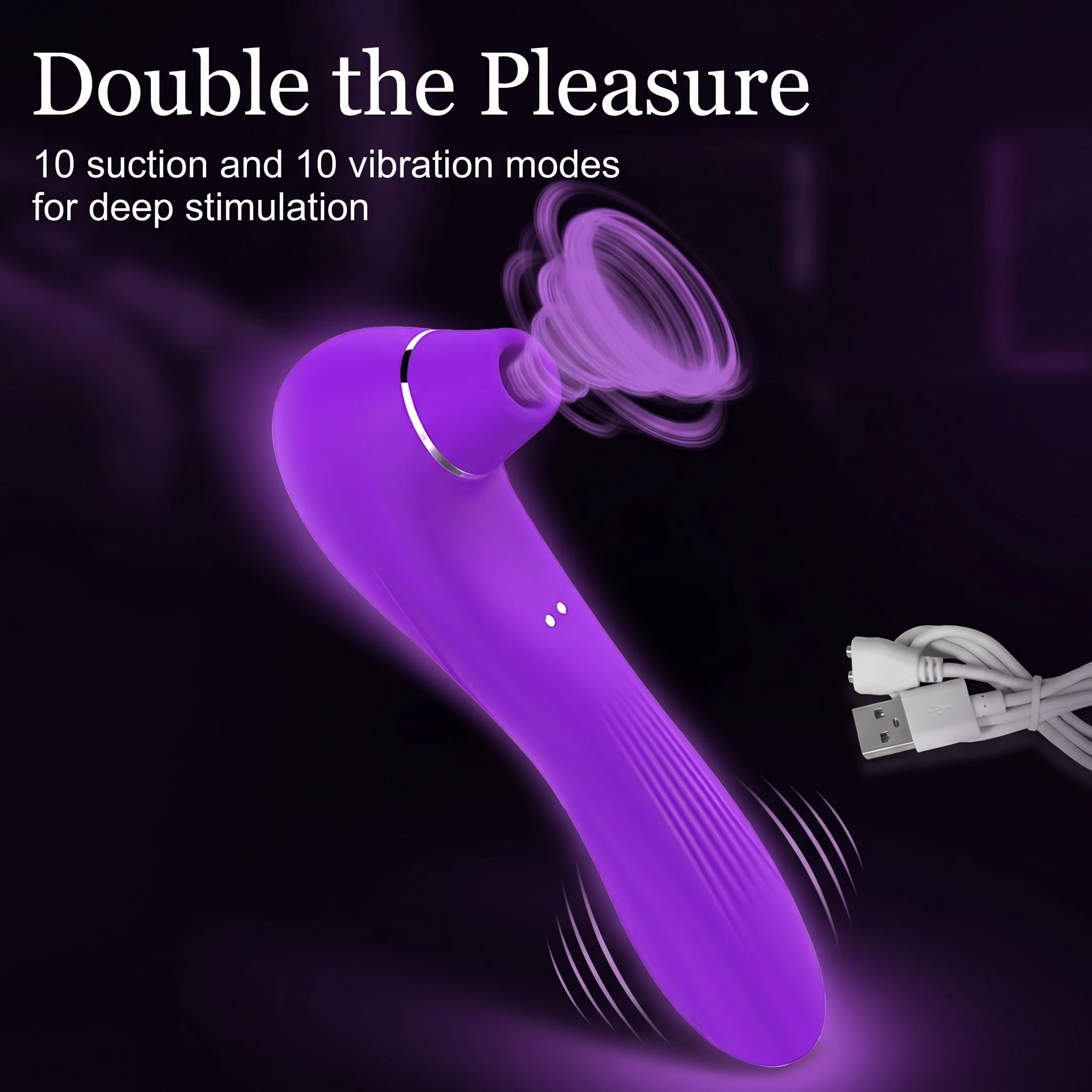 2 in 1 Female Sucking Vibrator for Women Clitoris Stimulator G Spot Dildo Nipple Oral Blowjob Vacuum Clit Sucker Adult Sex Toys view 2