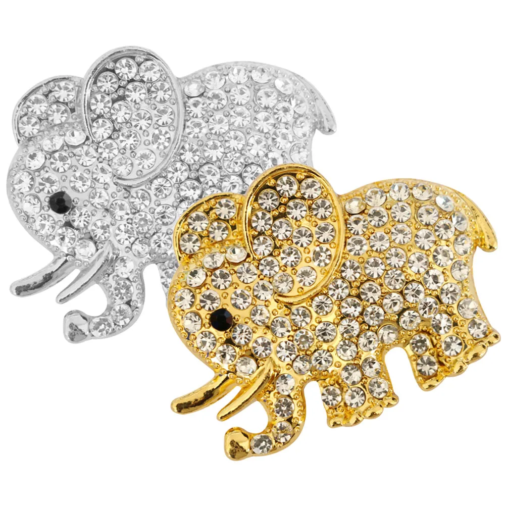

2pcs Car Crystal Elephant Silver Gold Car Accessories Air Vent Decorations Interior Vent Clips Accessories Aromatherapy