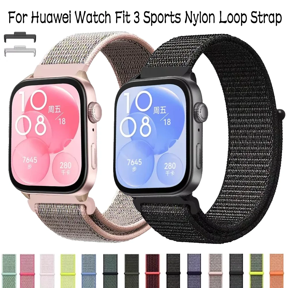Спортивный нейлоновый ремешок-петля для часов Huawei Watch Fit 4-3, дышащий браслет, сменный браслет Huawei Watch Fit 3-4 pro, аксессуары