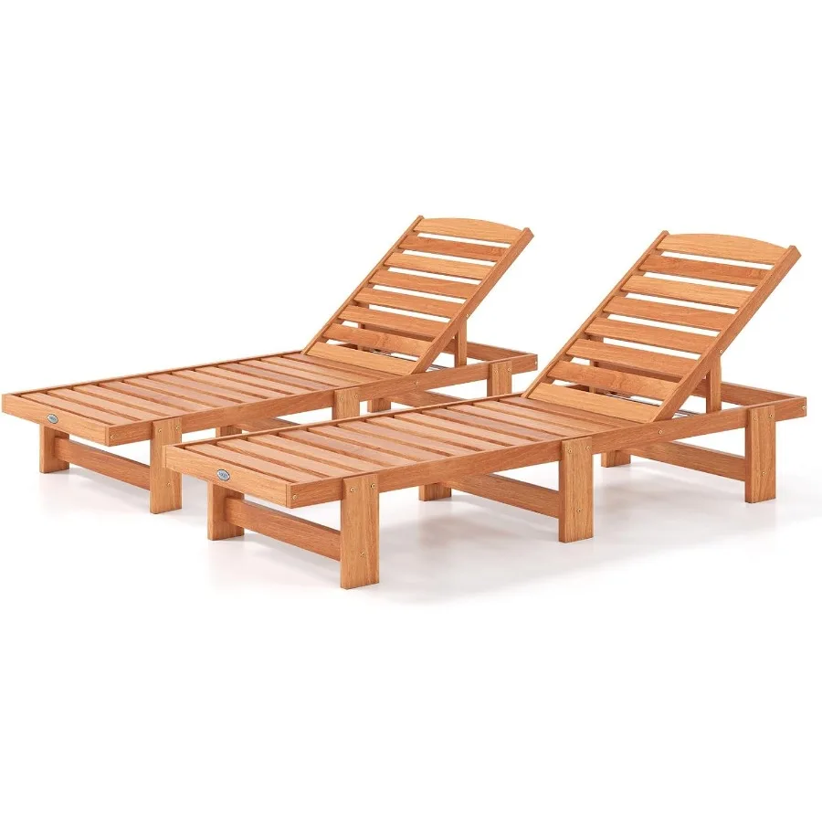 Solid Wood Chaise Lounge, Outdoor Lounge Chair Teak Oil Finished
