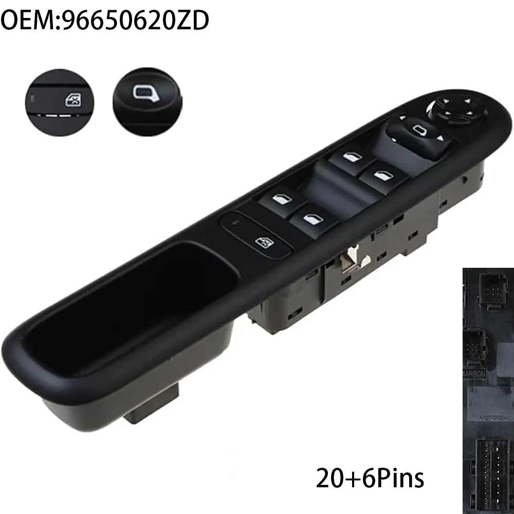 

96650620ZD главный переключатель стеклоподъемника для Peugeot 3008 5008, переключатель подъема левой передней двери, высококачественные автомобильные аксессуары 6490X6