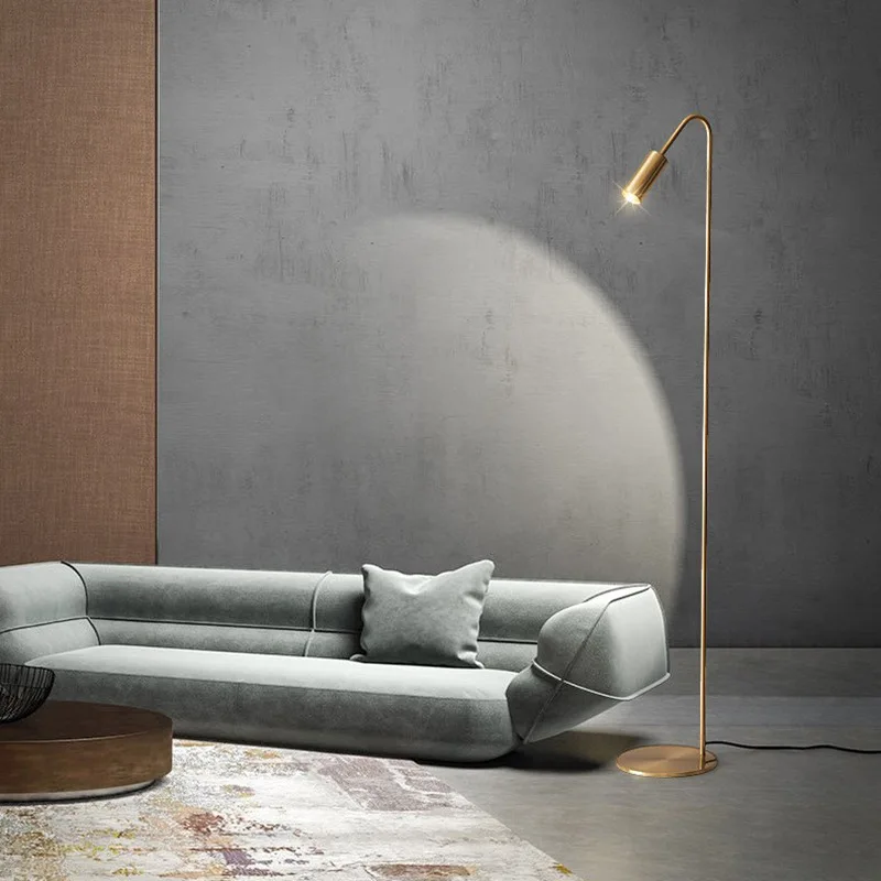 

All copper floor lamp living room sofa side modern minimalist high-end light luxury designer bedroom study