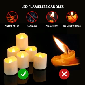 24 velas conduzidas sem chama dos pces, luzes de chá conduzidas criativas para o ramadan, apropriadas para decorar vários festivais, festas, aniversários 8 principais vendas vela para mobilete - №3