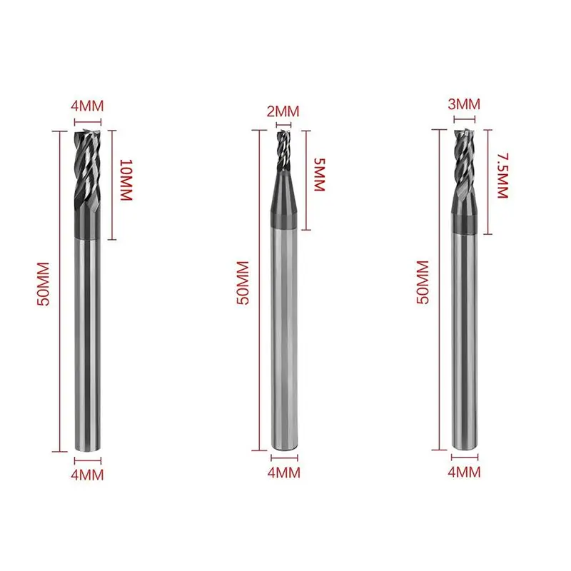 

(ABLP) 8PCS 2-12mm CNC Square Nose End Mills,Carbide Tungsten Steel Milling Cutter, Router Bits Bits Tool Straight