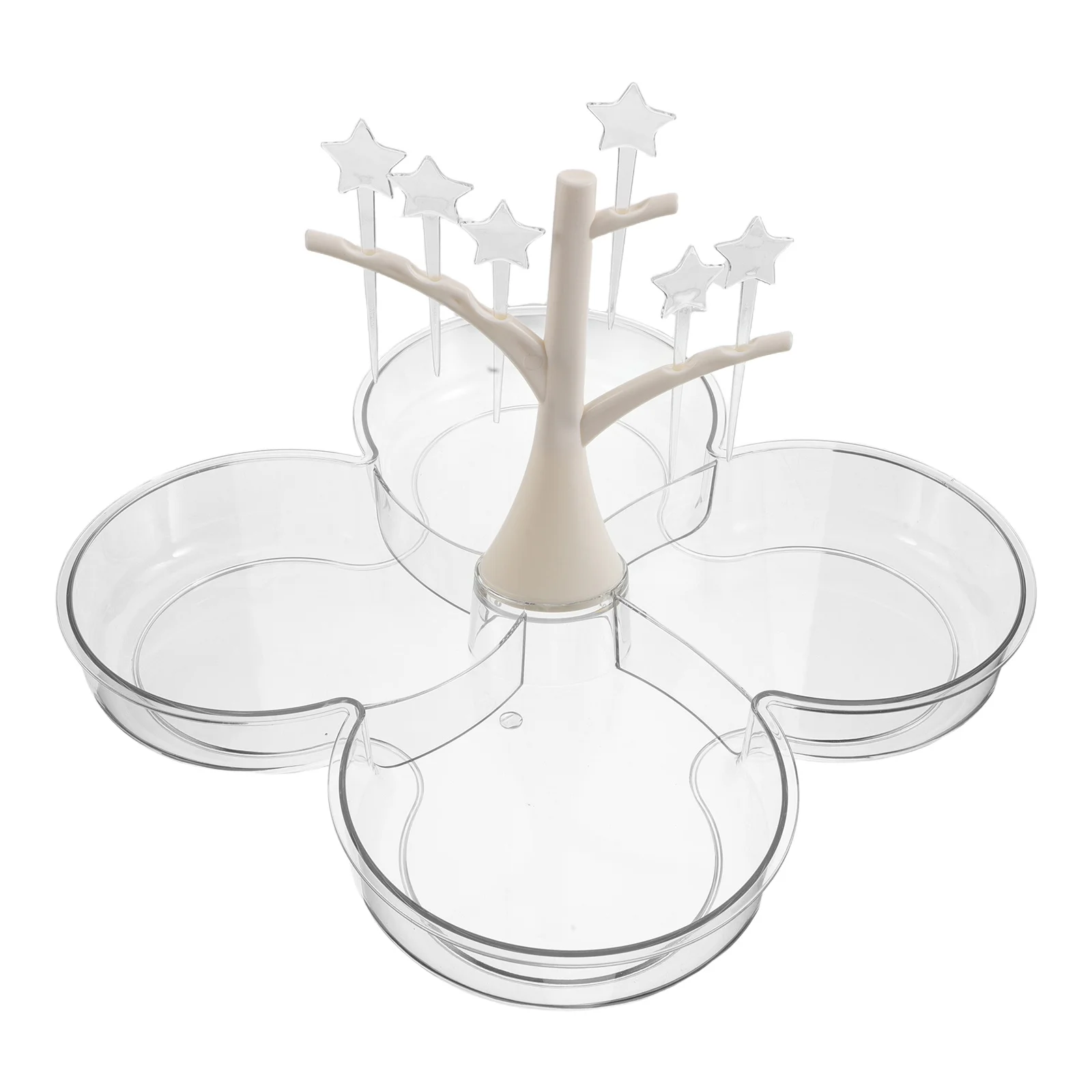 

Fruit Snack Plate Plastic Multi-Functional Serving Tray for Living Room Tea Table Reception Camping Candy Fruits Snack Organizer