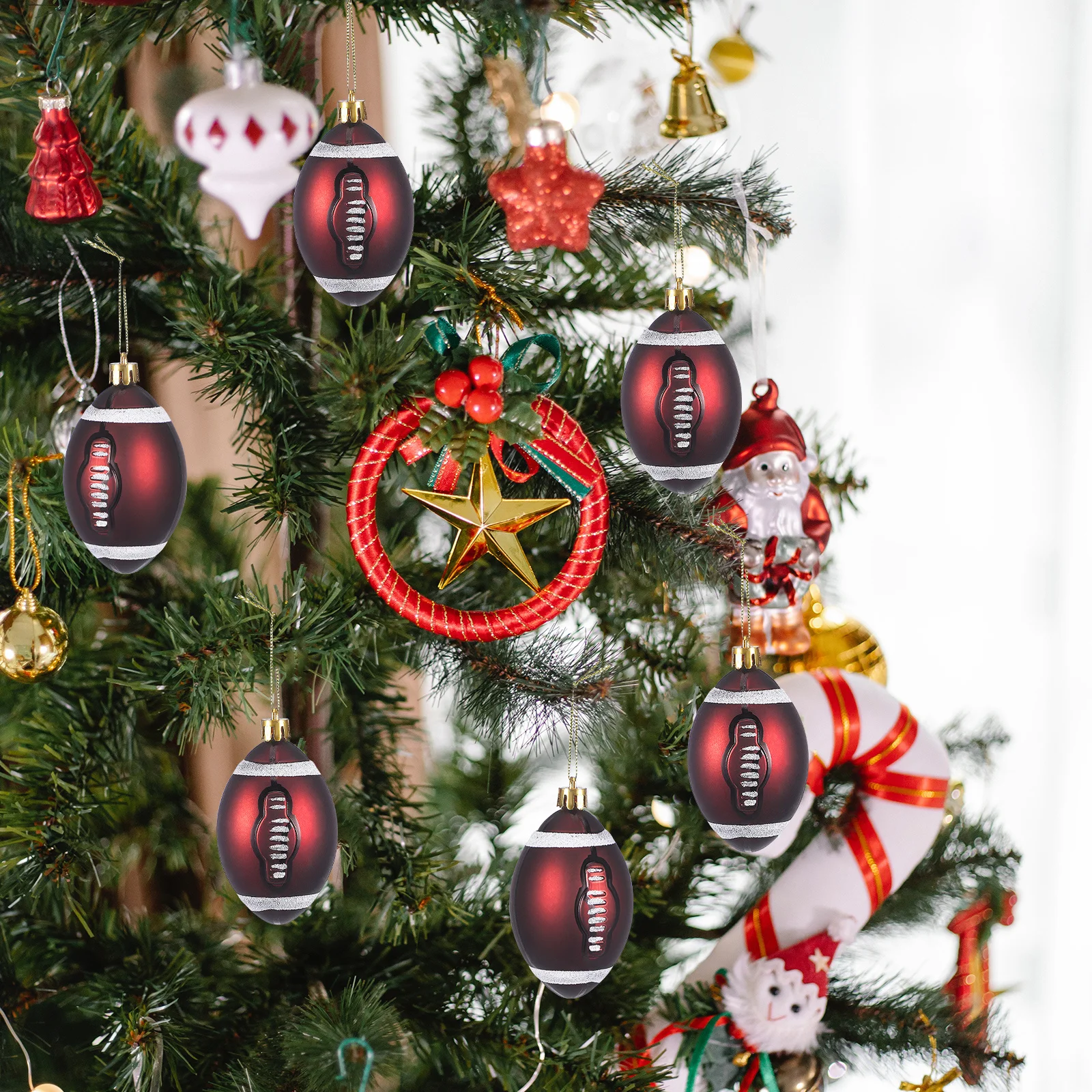 

6Pcs Christmas Ball Ornaments 6Cm Plastic Delicate Baubles Perfect for Xmas Tree Holiday Party Festive Hanging Decoration