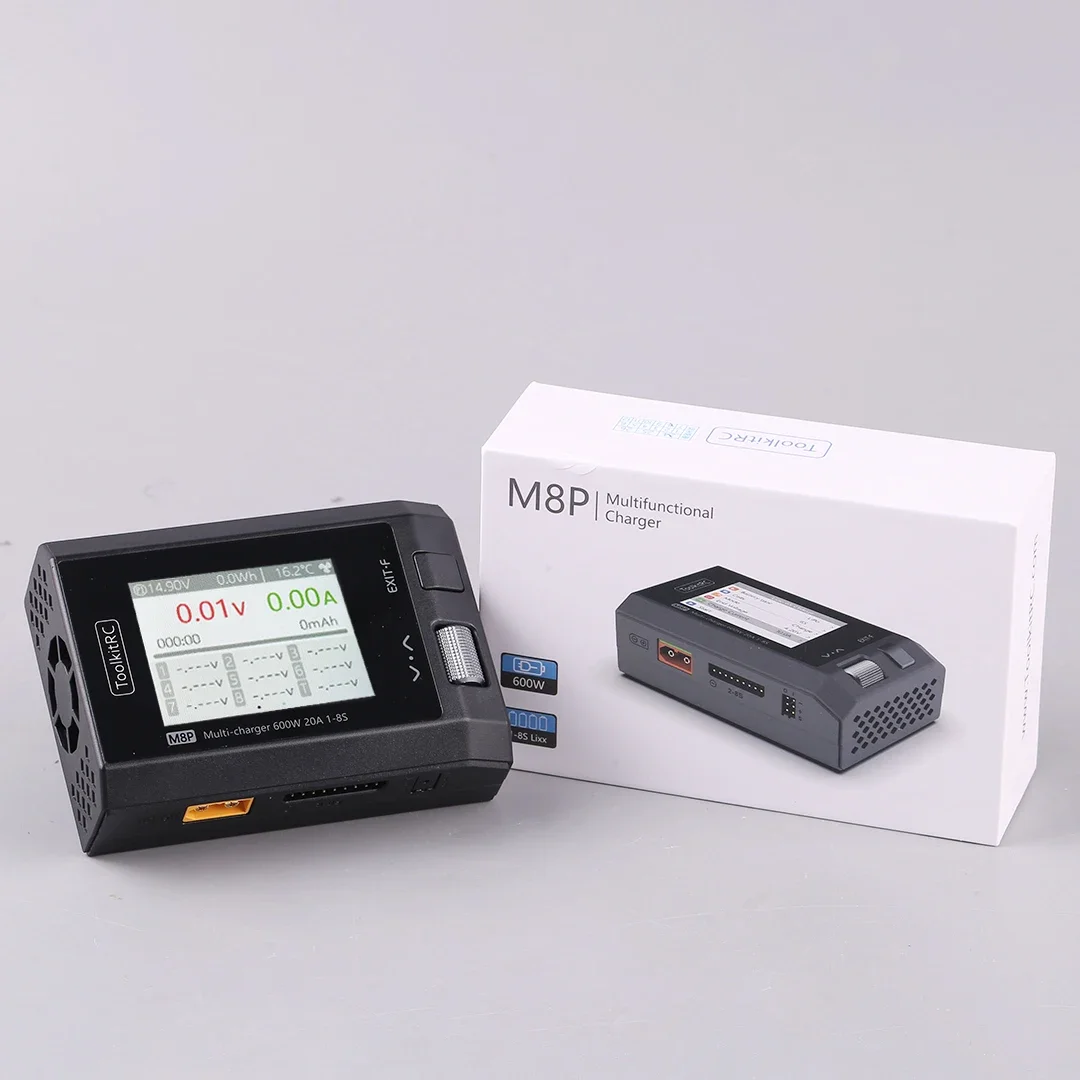 RoRuSToolkitRC M8P 600W 20A Multi-function DC Balance Charger For 1-6S 7S 8S XT60 Lipo LiHV LiFe Lion LTO Battery Signal Testing