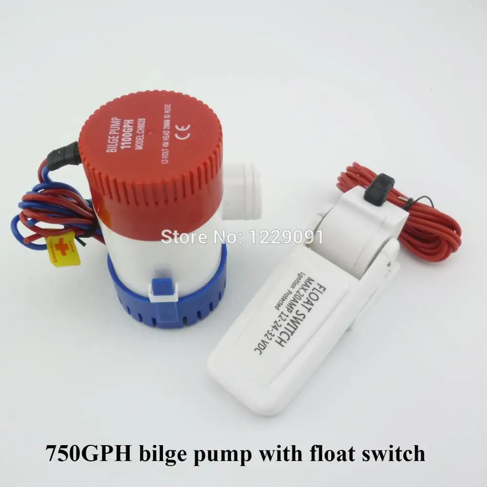 Bilge Pump With Bilge Float Switch Set 12V 24V DC 350 500 750 1100 GPH Submersible Pump /Cruise Ship Drain Pump / Marine Pump