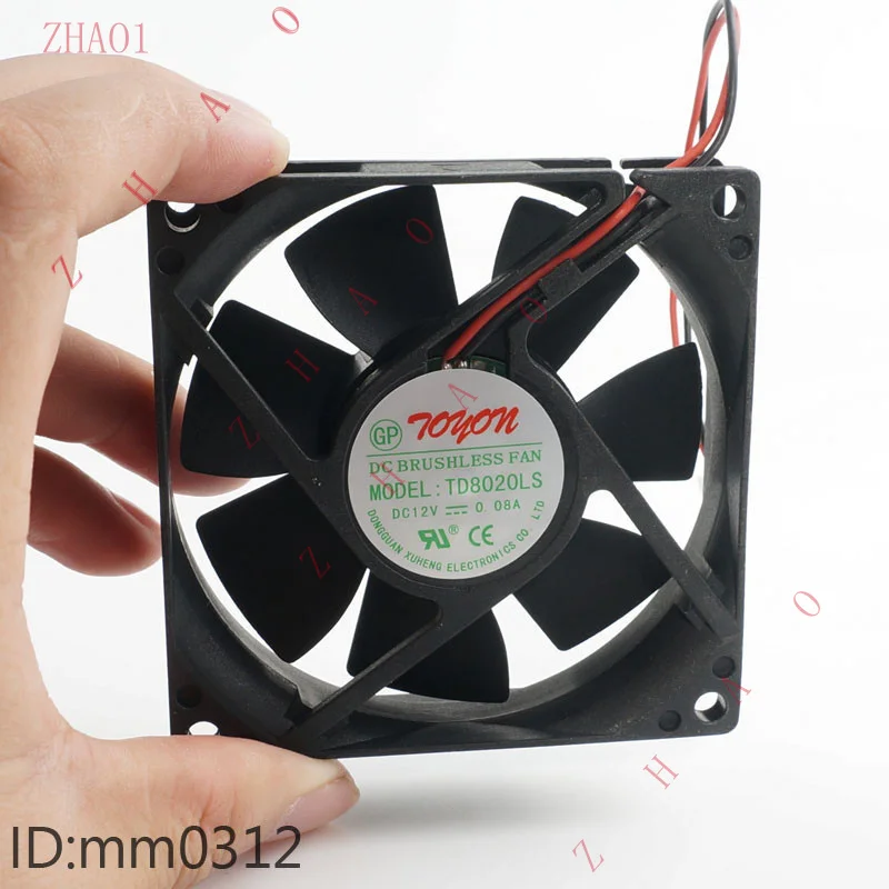 Z   for TD8020LS 12V 0.08A 8CM Fan for drinking machine 8020 80*80*20MM 2-pin