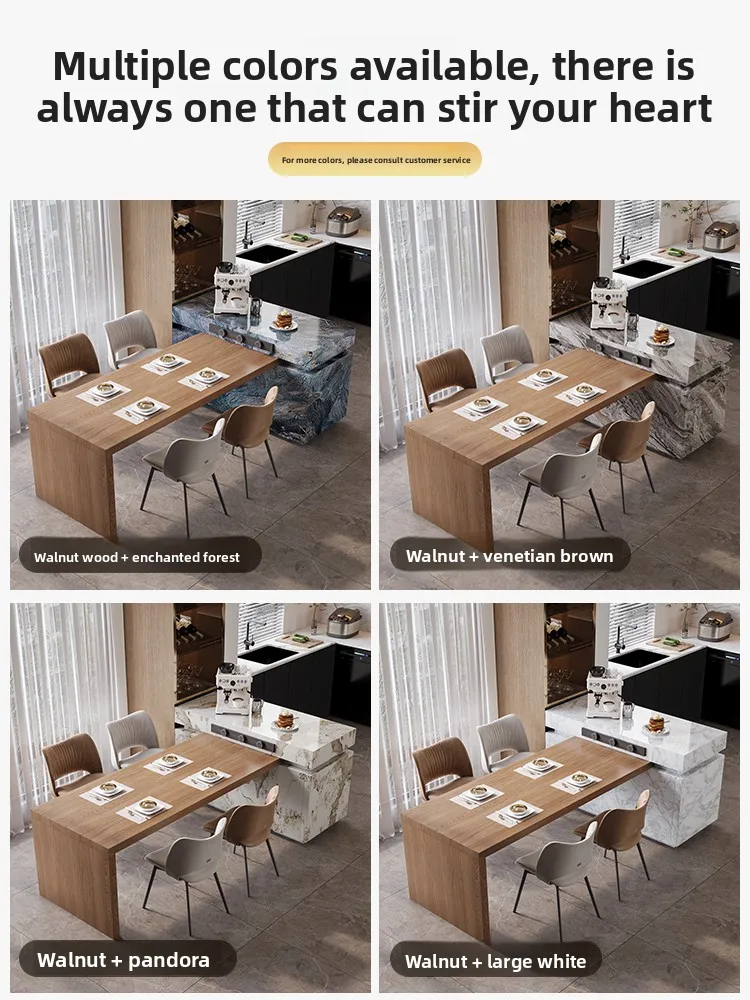 LH T-type rock slab island dining table integrated living room household storage guide table