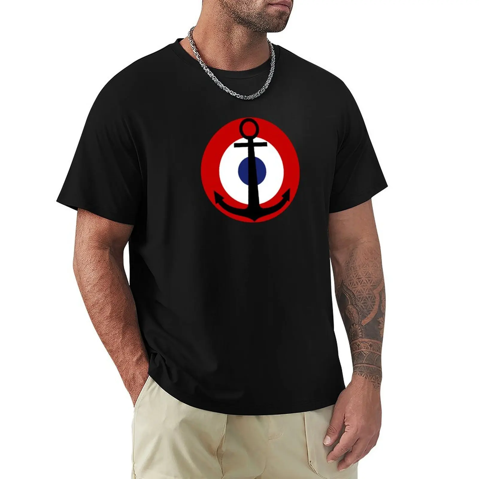 Roundel of the French Naval Aviation T-Shirt Athletic Quick Dry T-Shirt for Men