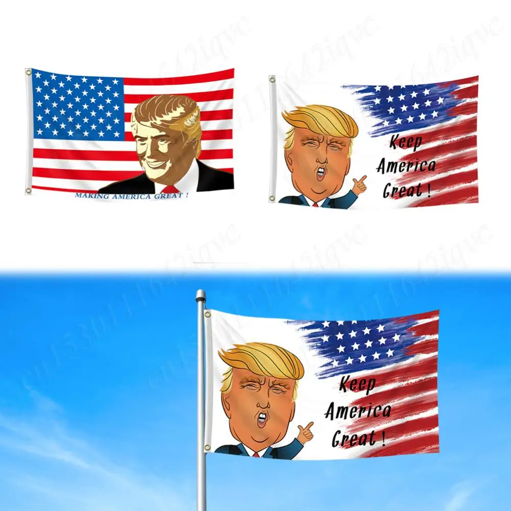 Trump Victory Flag President Flags Keep America Great Again 5ft X 3ft Donald Trump Flag 1 Ply Vivid Color Home Garden Decoration