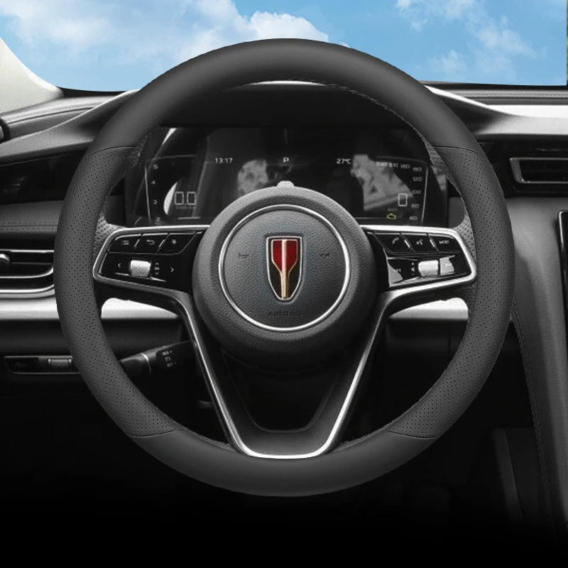 

Nappa Leather Car Anti Slip Breathable Ultra Thin Steering Wheel Cover For Hong Qi H5 2025 Auto Interior Accessories