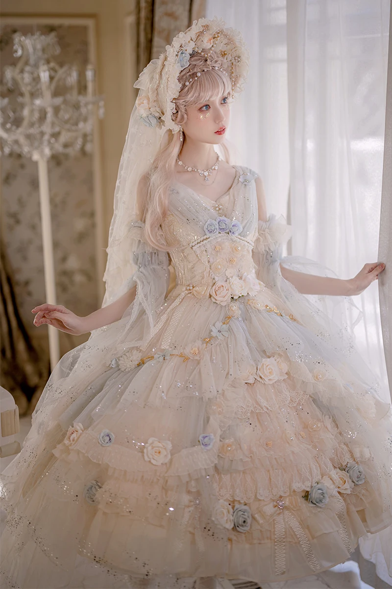 Sweet Lolita  Dress Women Victorian Vintage Palace Forest Dancing Party Princess Dresses Girls Chic Lace Ruffles Fairy Dress