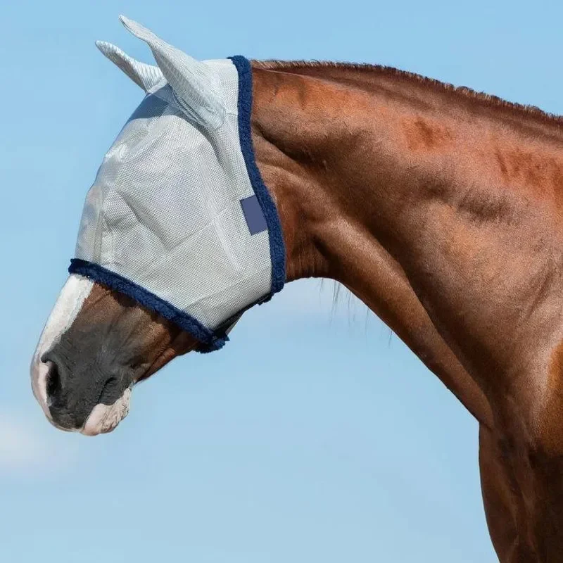 XXT Breathable Mesh Horse Mask, Summer Outdoor Mosquito‑proof Sunscreen Fly‑resistant Horse Eye Mask for Farm Riding Application