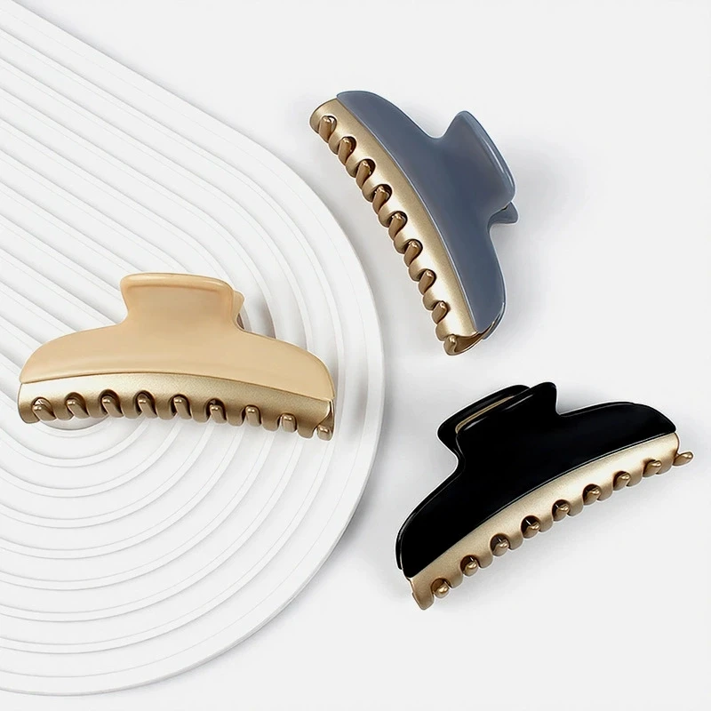 

Luxury Large Plain Acetate Hair Clips for Women 10.5CM High End Branded Hair Claws French Shark Clips