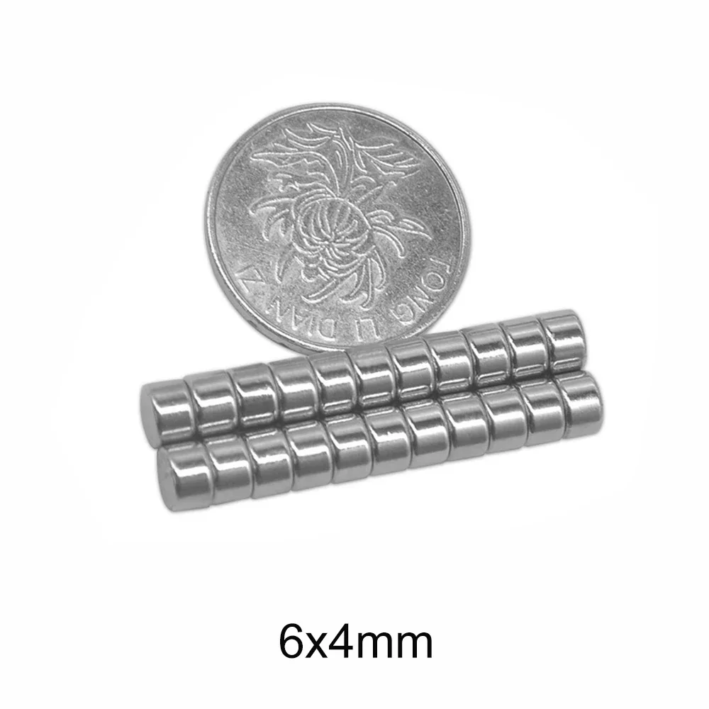 6x4 mm Mini Small Round Permanent Magnet 6mmx4mm Disc Neodymium Magnet Dia 6x4mm Strong Magnetic Magnets sheet 6*4 mm