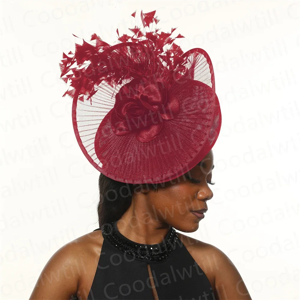 Royal Ascot หมวก fascinator สำหรับผู้หญิงหมวกมิลลิเนอรี่สำหรับงานเลี้ยงน้ำชาดอกไม้งานแต่งงานหมวกผู้หญิงสง่างาม