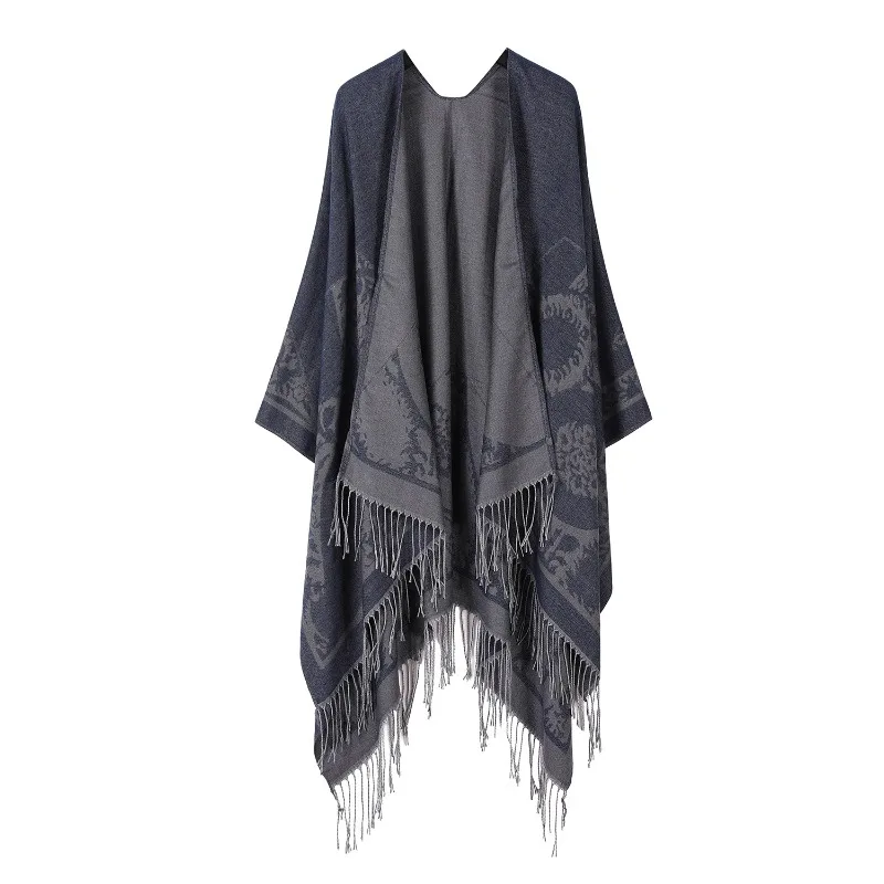 Женская дорожная клетчатая шаль, открытые свитера с леопардовым принтом для женщин, вязаный кардиган для женщин, мягкий вязаный свитер, кардиган