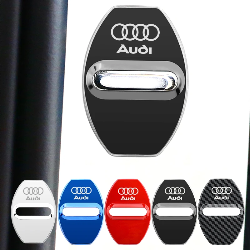 4 PCS Car Door Lock Cover for Audi A3 A4 A5 A6 A7 Q2 Q3 Q5 Q8 TT S3 S4 S5 S6 Stainless Steel Protective Shall Cases Accessorie