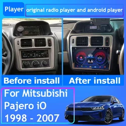 미쓰비시 파제로 iO 1998 - 2007 자동차 라디오, 안드로이드 13 카플레이, GPS 네비게이션, 안드로이드 오토 스테레오, 2din 없음, 5G WiFi BT