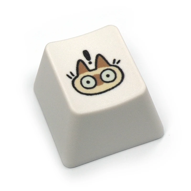 Clearance Sale，Siamese Cat PBT Keycaps Cute Cartoon OEM Profile R4 for Cherry Gateron MX Switches Mechanical Keyboard Caps