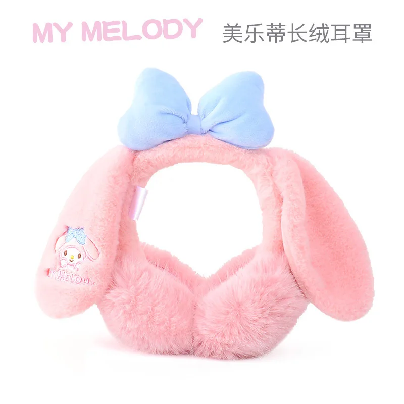 Sanrio Cartoon Cute My Melody Children's Warm Folding Earmuffs Kuromi Windproof and Coldproof Kawaii Holiday Gift